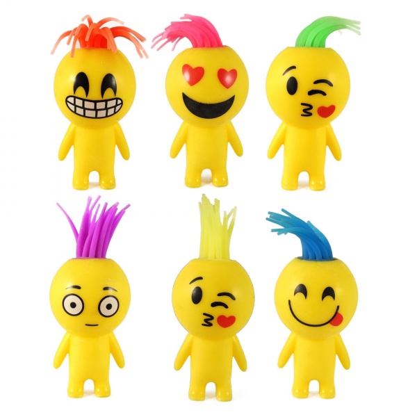 Light Up Squeezy Mates - Emoti Emoticon Light-Up Flashing LED Smile Face Man