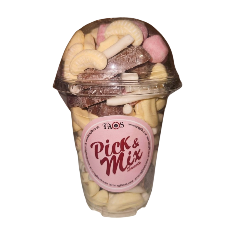 Medium Plastic Cup & Dome Lid Filled Pick & Mix Sweets 400g