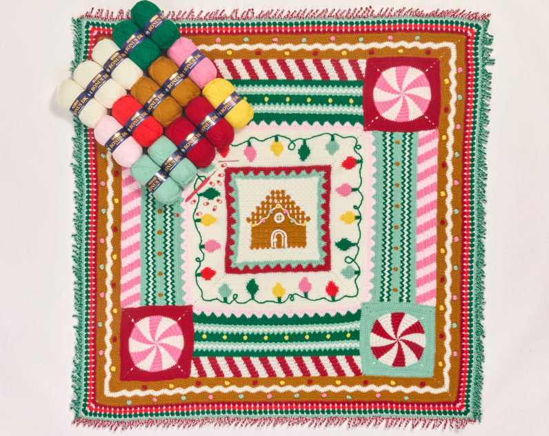 Sirdar Christmas CAL 2024 Crochet Along Gingerbread Blanket - 15 x Hayfield Bonus DK Yarns & Label Bundle