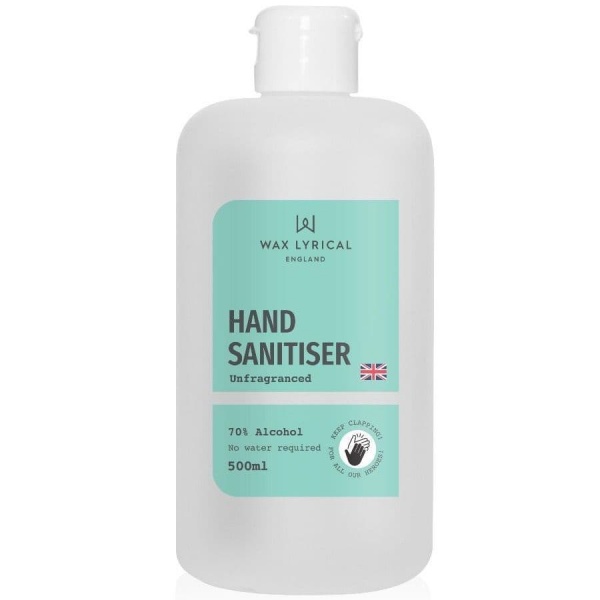 Hand Sanitiser Rub Unfragranced 70% Alcohol Wax Lyrical Refill Bottle 500ml