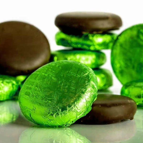 Peppermint Cremes - Fondant Creams Green Foiled Whitakers Chocolates 400g