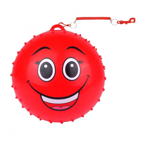 Spikey Smiling Face Foot Ball 23cm With Hook & Spiral Keyring